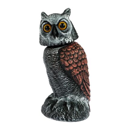 Owl Scare Bird Control Devices with 360° Swivel Head Waterproof Fake Owl